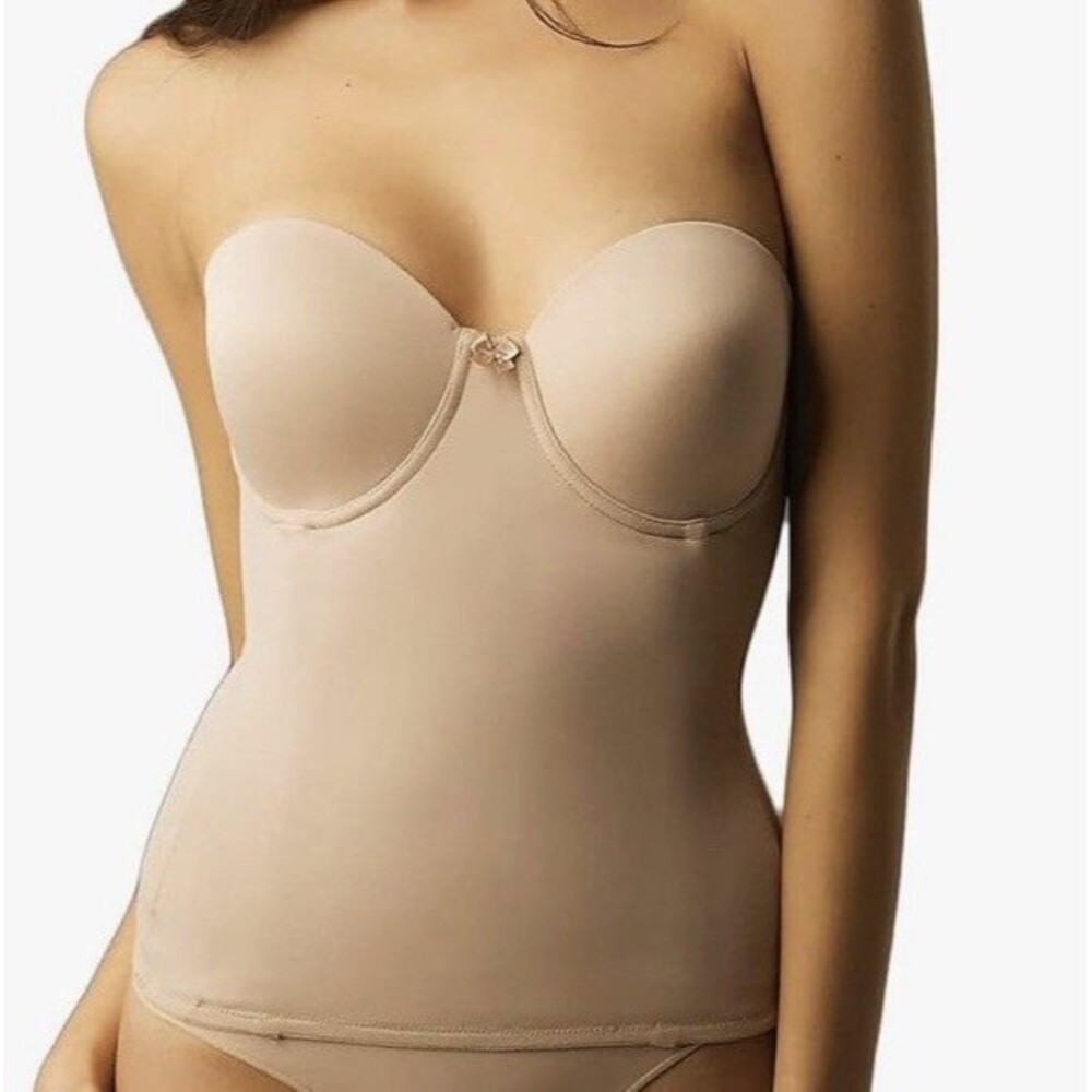 Va Bien 36E Nude Ultra Lift Hourglass Bustier With Optional Straps Low Back